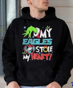 The Grinch Hand Hold Philadelphia Football Stole My Heart Christmas Shirt