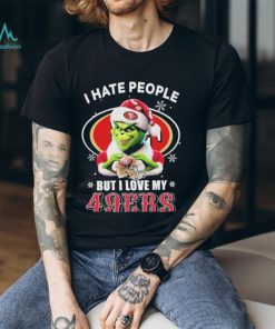 The Grinch Hand Love I Hate People But I Love My San Francisco 49ers Christmas Shirt