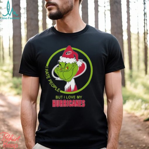 The Grinch I Hate People But I Love My Carolina Hurricanes Logo T Shirt