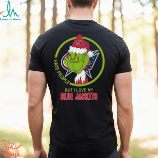 The Grinch I Hate People But I Love My Columbus Blue Jackets Logo T Shirt