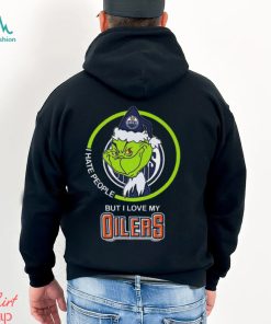 The Grinch I Hate People But I Love My Edmonton Oilers Logo T Shirt