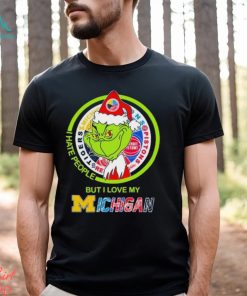 The Grinch I Hate People But I Love My Michigan Sports Teams Logo Tee Shirt
