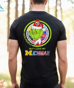 The Grinch I Hate People But I Love My Michigan Sports Teams Logo Tee Shirt