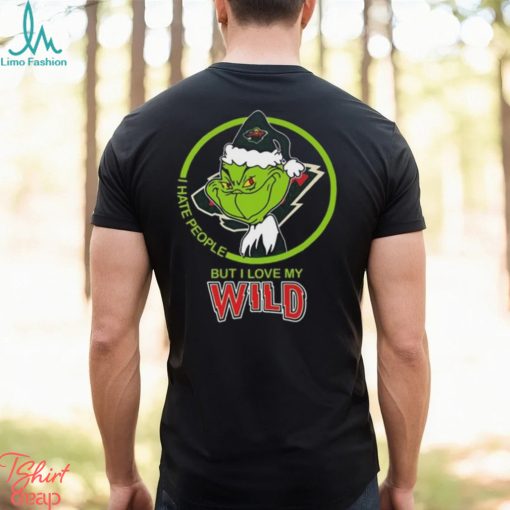 The Grinch I Hate People But I Love My Minnesota Wild Logo T Shirt