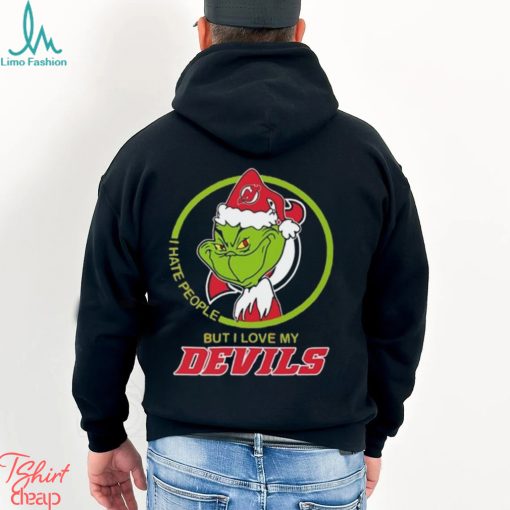 The Grinch I Hate People But I Love My New Jersey Devils Logo T Shirt