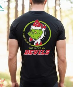 The Grinch I Hate People But I Love My New Jersey Devils Logo T Shirt