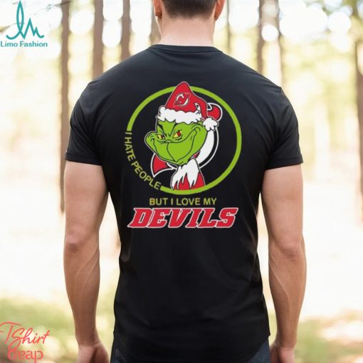 The Grinch I Hate People But I Love My New Jersey Devils Logo T Shirt