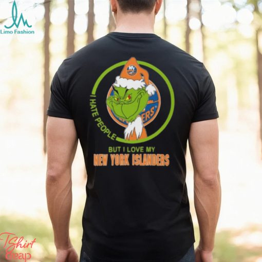 The Grinch I Hate People But I Love My New York Islanders Logo T Shirt