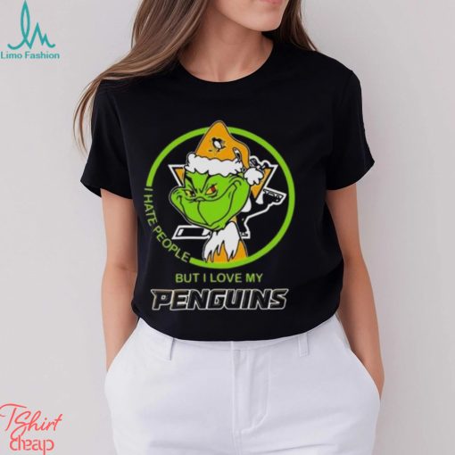 The Grinch I Hate People But I Love My Pittsburgh Penguins Logo T Shirt