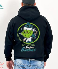 The Grinch I Hate People But I Love My San Jose Sharks Logo T Shirt