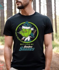 The Grinch I Hate People But I Love My San Jose Sharks Logo T Shirt