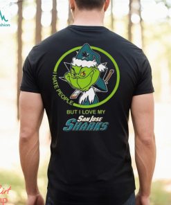 The Grinch I Hate People But I Love My San Jose Sharks Logo T Shirt