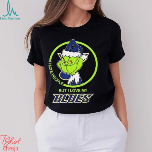 The Grinch I Hate People But I Love My St. Louis Blues Logo T Shirt