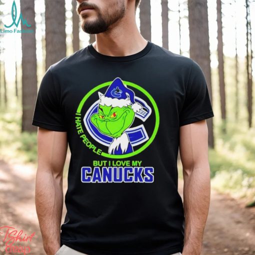 The Grinch I Hate People But I Love My Vancouver Canucks Logo T Shirt