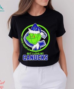 The Grinch I Hate People But I Love My Vancouver Canucks Logo T Shirt