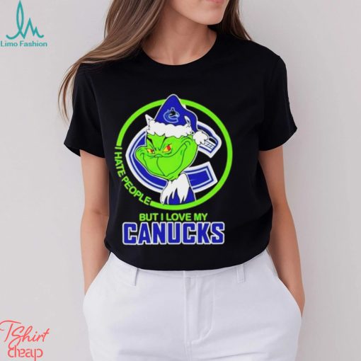 The Grinch I Hate People But I Love My Vancouver Canucks Logo T Shirt