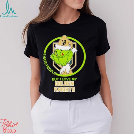 The Grinch I Hate People But I Love My Vegas Golden Knights Logo T Shirt