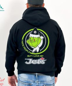 The Grinch I Hate People But I Love My Winnipeg Jets Logo T Shirt