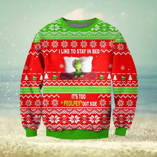 The Grinch I Like To Stay In Bed Ugly Christmas Sweater Perfect Holiday Gift