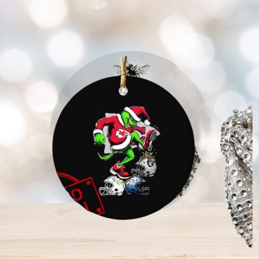 The Grinch Kansas City Chiefs Stomp On NFL Teams Christmas Ornament