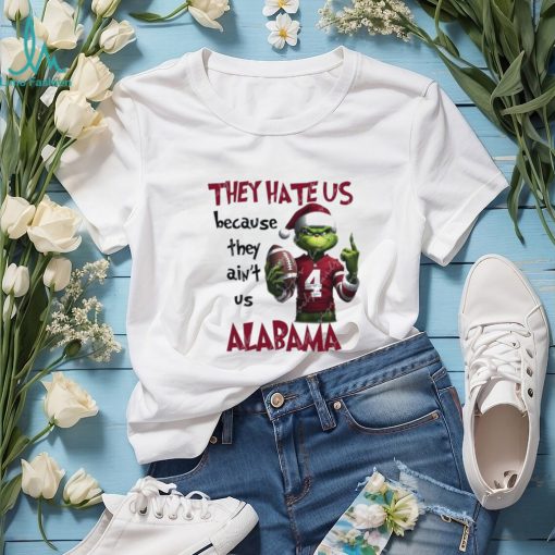 The Grinch Middle Finger They Hate Us Because Ain’t Us Alabama Crimson Tide Christmas Shirt