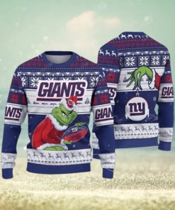 The Grinch New York Giants All Over Print 3D Ugly Christmas Sweater Xmas 3D Printed Christmas Sweater Gift