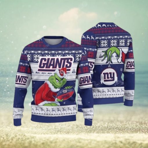 The Grinch New York Giants All Over Print 3D Ugly Christmas Sweater Xmas 3D Printed Christmas Sweater Gift