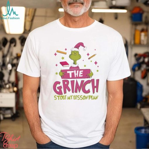The Grinch Stole My Lesson Plan Shirt, Vintage Holiday Crewneck Sweatshirt