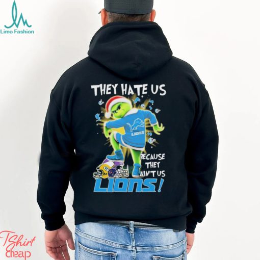 The Grinch Stomp On NFL Teams They Hate Us Because Ain’t Us Detroit Lions Christmas Shirt