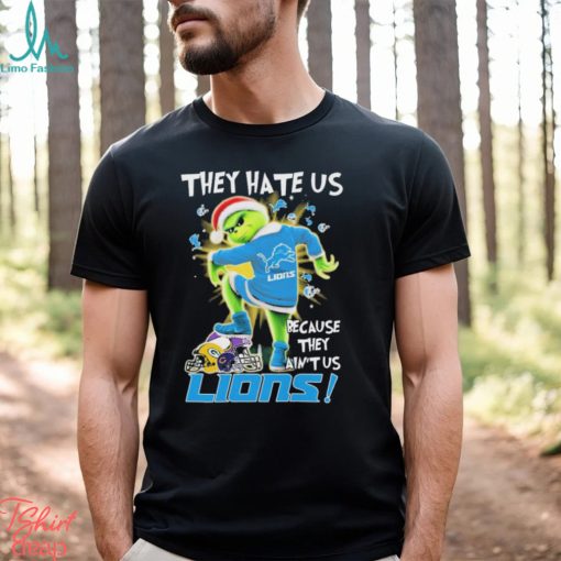 The Grinch Stomp On NFL Teams They Hate Us Because Ain’t Us Detroit Lions Christmas Shirt