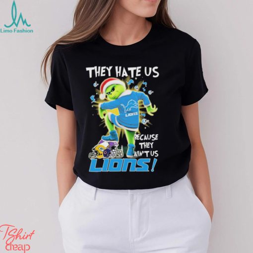 The Grinch Stomp On NFL Teams They Hate Us Because Ain’t Us Detroit Lions Christmas Shirt