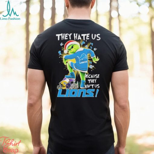 The Grinch Stomp On NFL Teams They Hate Us Because Ain’t Us Detroit Lions Christmas Shirt