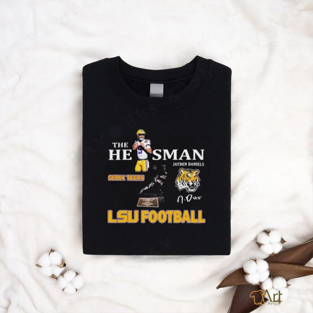 The Heisman Jayden Daniels LSU Tigers Football Signatures Shirt The Heisman Jayden Daniels LSU Tigers Football Signatures Shirt