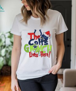 The Indianapolis Colts football Grinch lives here Merry Christmas shirt