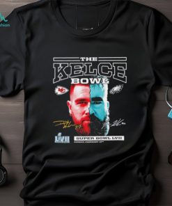 The Kelce Bowl Kansas City Chiefs vs. Philadelphia Eagles Travis Kelce vs Jason Kelce super bowl LVII signatures shirt