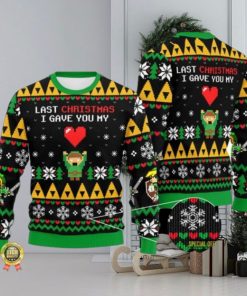 The Legend Of Zelda Link Ugly Christmas Sweatshirt Last Christmas Link Ugly Sweater Zelda Video Game Ugly Xmas Sweatshirt