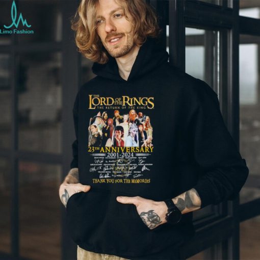 The Lord Of The Rings The Return Of The King 23th Anniversary 2001 2024 Signatures Thank You For The Memories Shirt