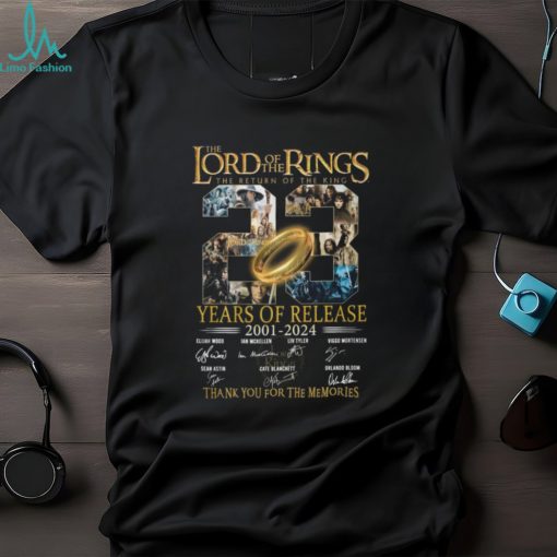 The Lord of the Rings The Return Of The King 23 Years Of Release 2001 – 2024 Thank You For The Memories T Shirt