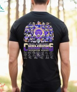 The Pacific 12 Conference Football 2023 Washington Huskies Team Champions Signatures T Shirt