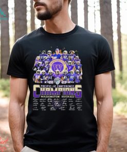 The Pacific 12 Conference Football 2023 Washington Huskies Team Champions Signatures T Shirt, hoodie, sweater, long sleeve and tank top The Pacific 12 Conference Football 2023 Washington Huskies Team Champions Signatures T Shirt