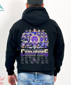 The Pacific 12 Conference Football 2023 Washington Huskies Team Champions Signatures T Shirt, hoodie, sweater, long sleeve and tank top The Pacific 12 Conference Football 2023 Washington Huskies Team Champions Signatures T Shirt