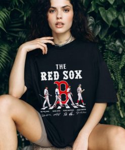 The Red Sox Ted Williams David Ortiz Pedro Martinez Jason Varitek signatures shirt