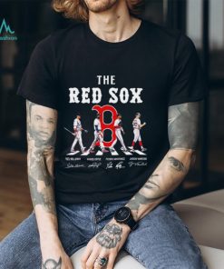 The Red Sox Ted Williams David Ortiz Pedro Martinez Jason Varitek signatures shirt