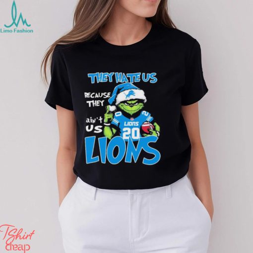 They Hate Us Because Ain’t Us Grinch Detroit Lions Football Christmas Shirt