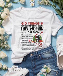 This Woman Loves Cats and Christmas Shirt