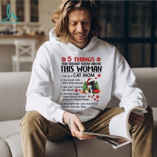 This Woman Loves Cats and Christmas Shirt