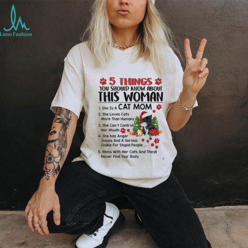 This Woman Loves Cats and Christmas Shirt