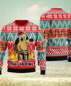 This is Fine meme Ugly Sweater