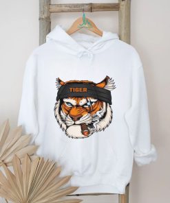 Tiger Head Wearing Bandana While Smoking Shirt