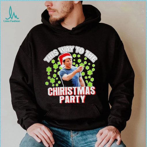 Tom Cruise this way to the Christmas party Santa hat funny shirt